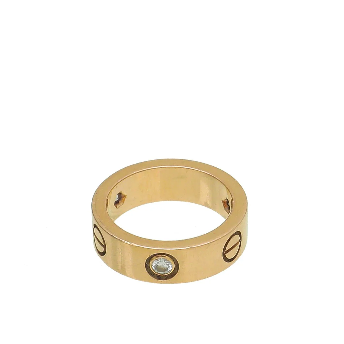 Cartier 18K Pink Gold Diamond Love Ring 49