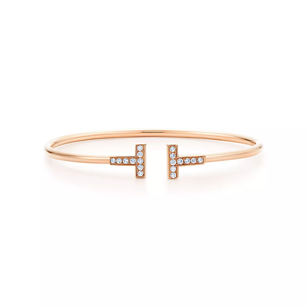Tiffany T Diamond Wire Bracelet, Gold & White Gold & Rose Gold