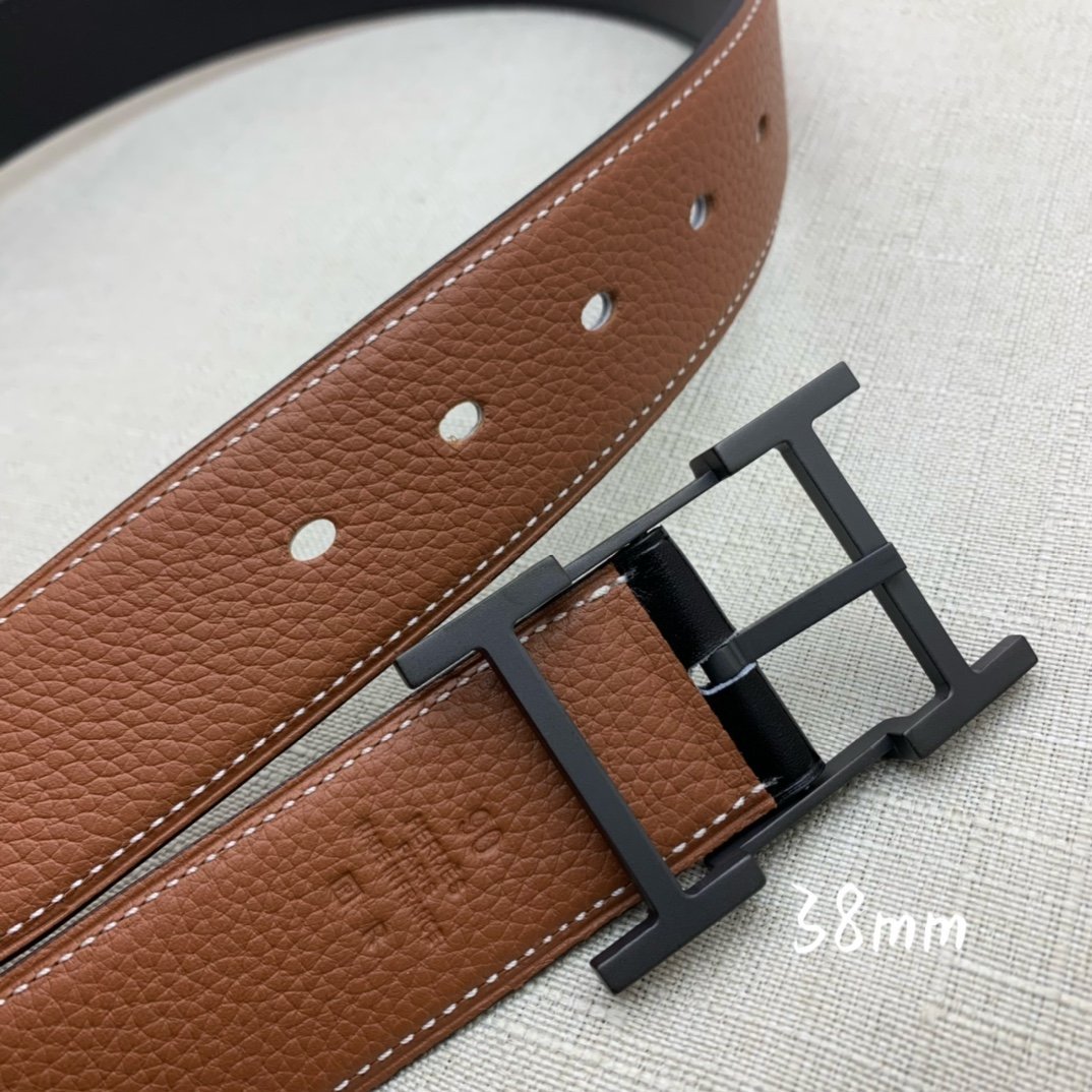 Hermes H Belt Buckle & Reversible Brown For Women, Women Belt 380MM