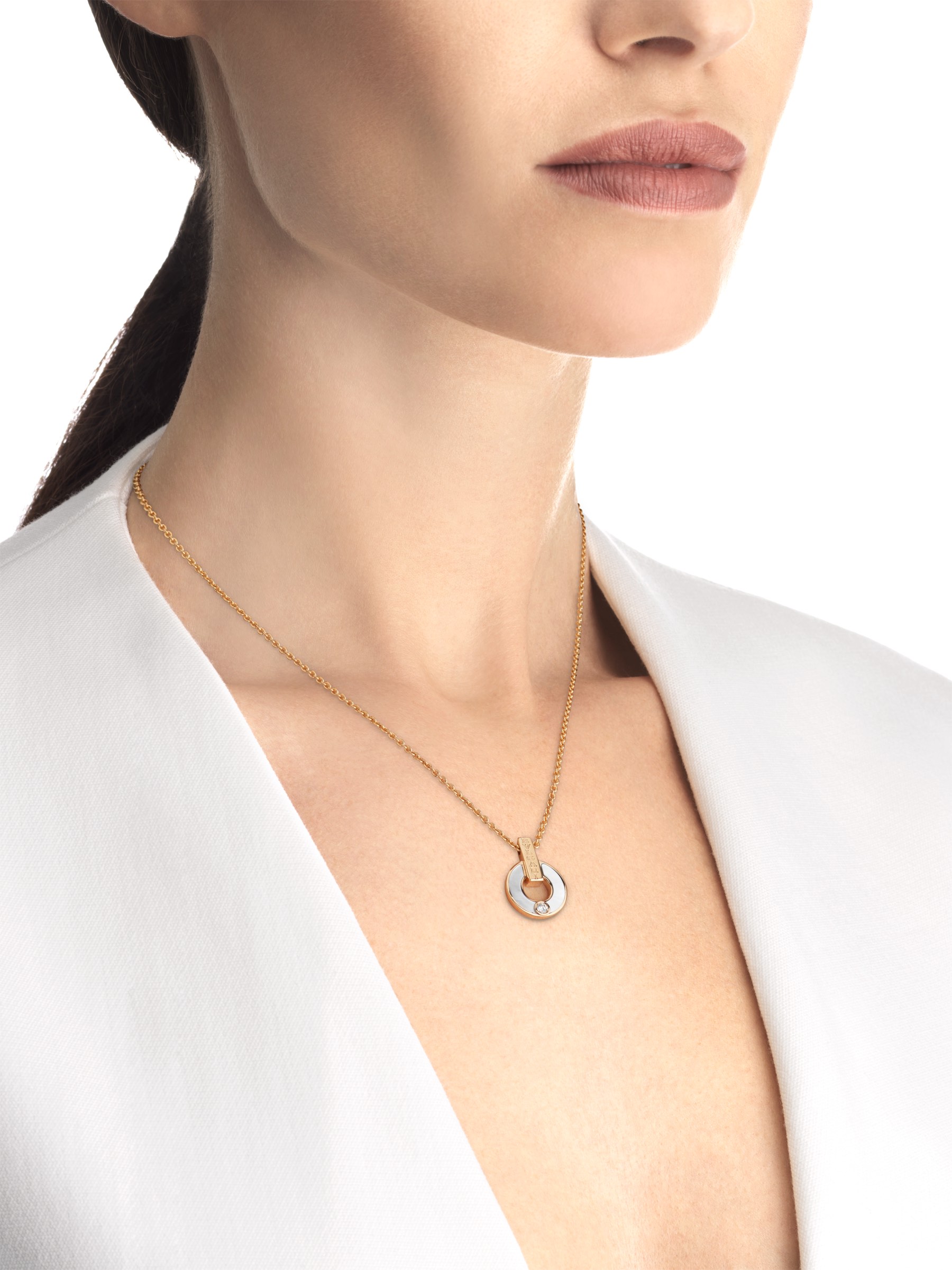 BVLGARI BVLGARI NECKLACE, White Mother-of-Pearl & Turquoise