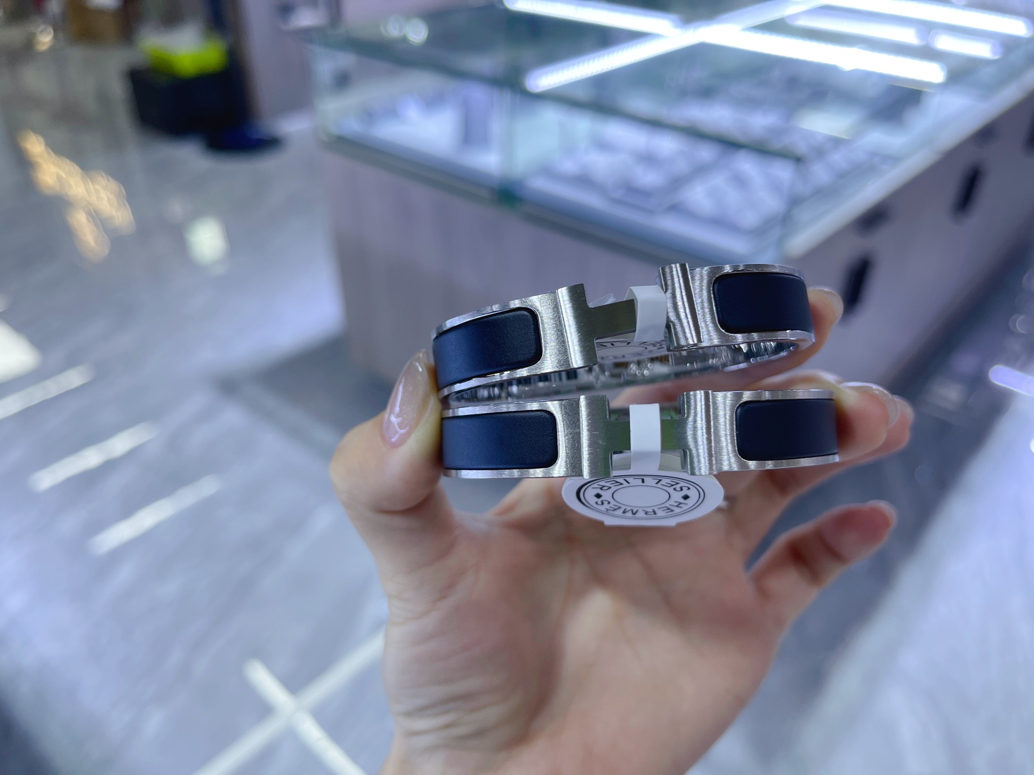 Hermes Matte White Black Warrior Bracelet Replica