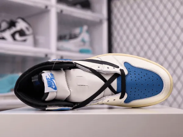 Travis Scott x Fragment x Jordan 1 “Milit ary Blue”(Replica)