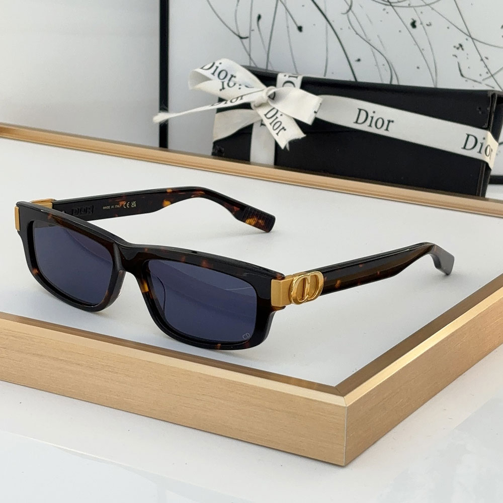 Dior Mirror Leg Stereoscopic Logo Acetate Fibre sunglasses Top quality  (Replica）