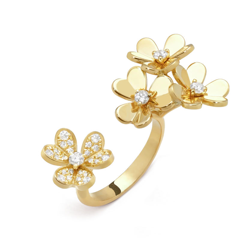 Van Cleef & Arpels Four Flowers Open End Ring, Frivole Between the Finger ring