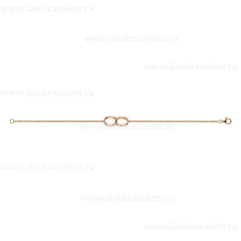 Replica Cariter Love Bracelet Pink Gold Double Ring B6027000