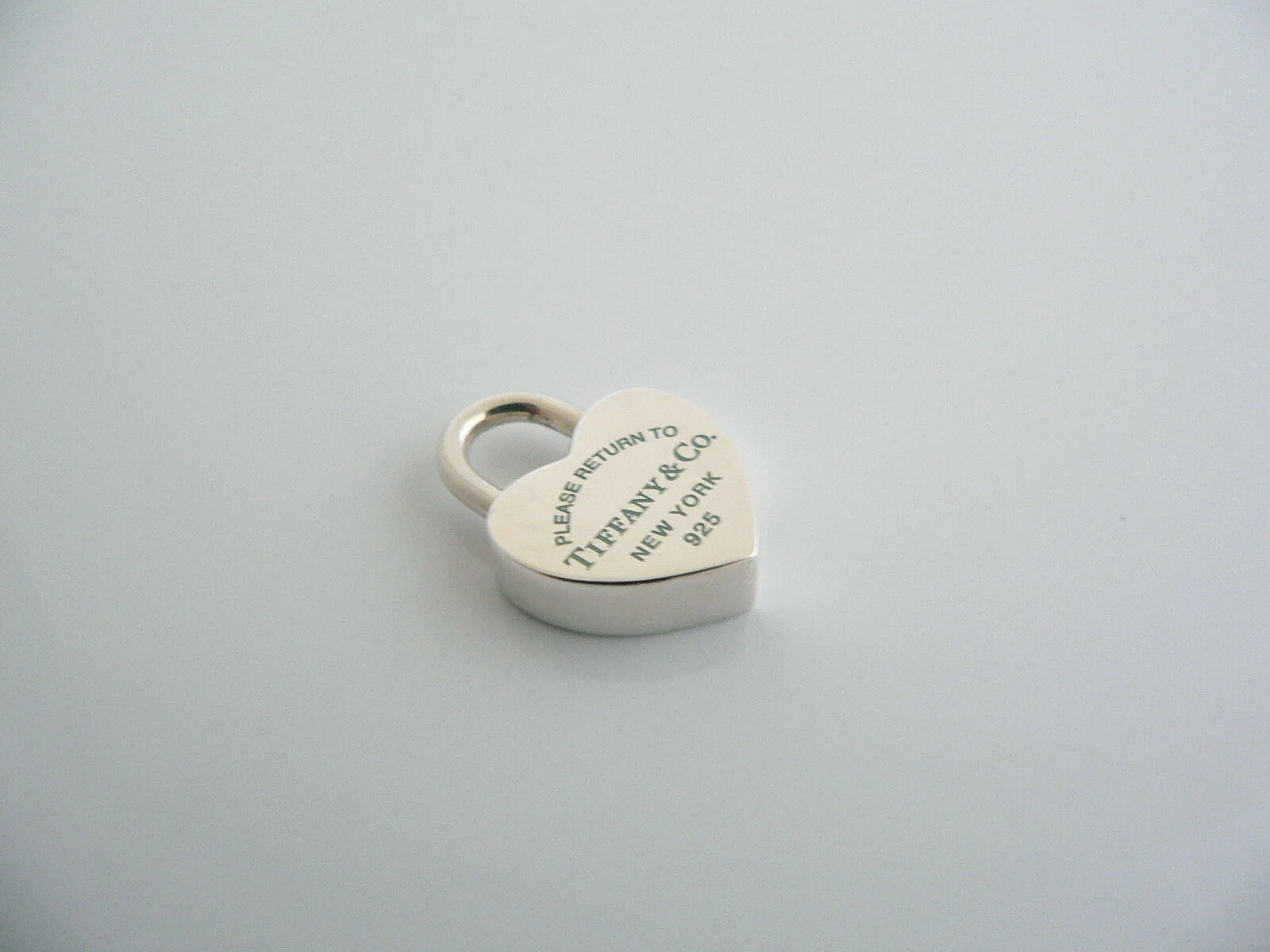 Tiffany & Co Blue Enamel Heart Padlock Pendant Charm Return to Tiffany Gift Love