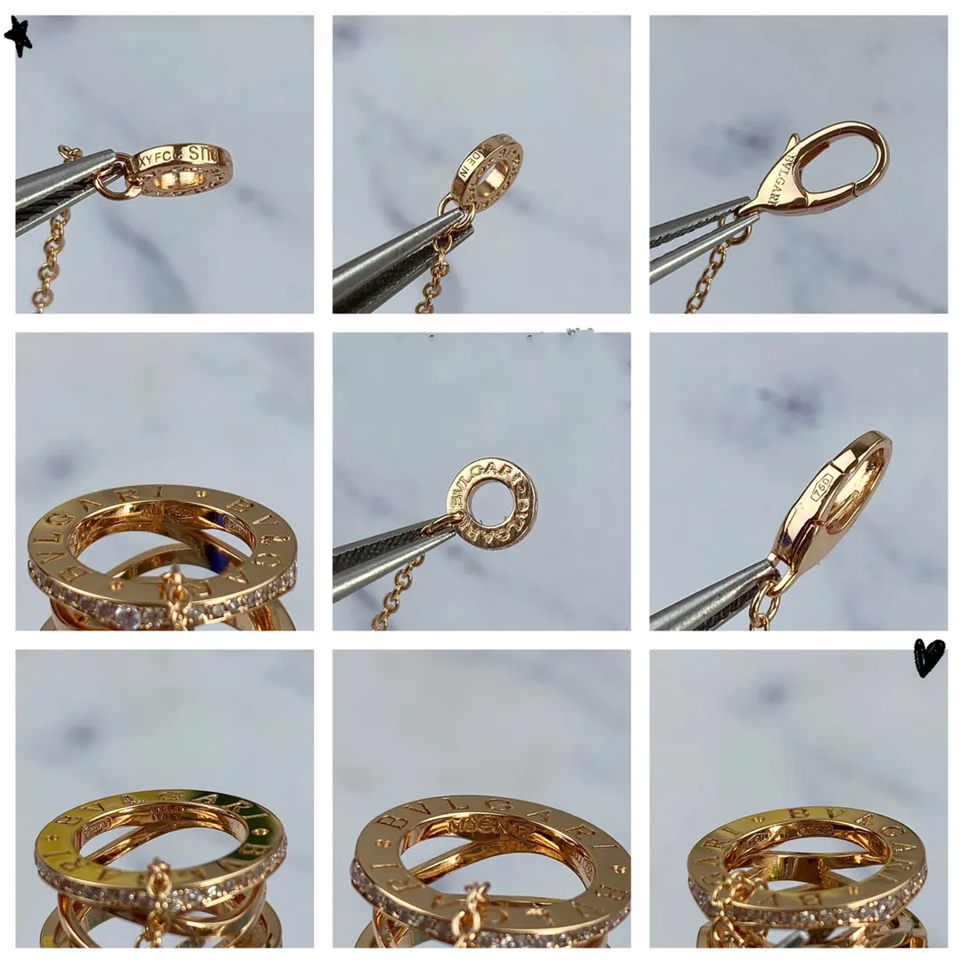 B.zero1 Design Legend 4-Band Necklace in Rose Gold Set with Pave Diamonds