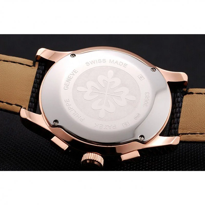 Chronograph White Guilloche Dial White 43 mm, Rose Gold Plated