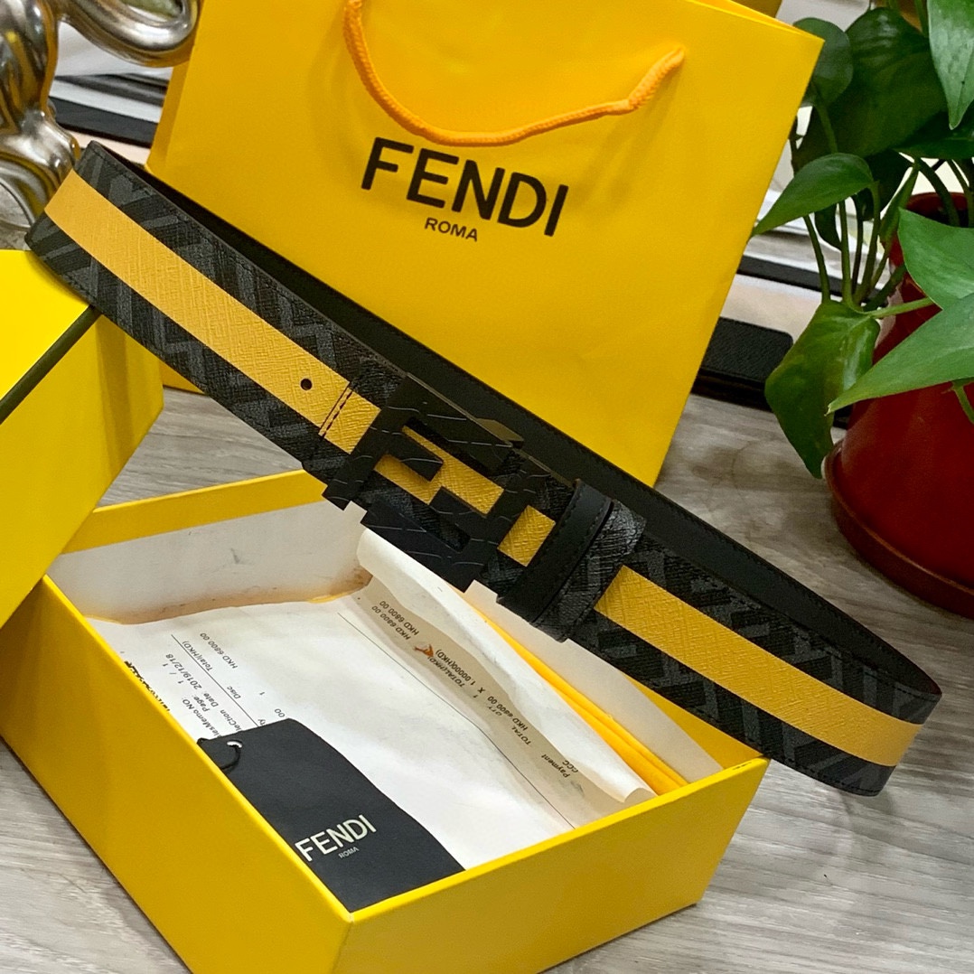 Fendi Leather Belts 1:1 Mirror Version