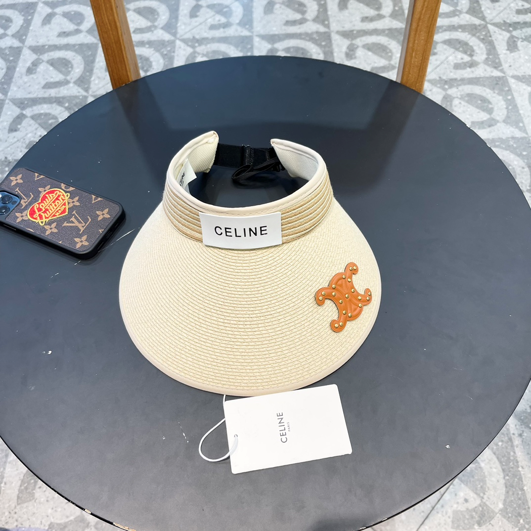 Celine Empty Top Hat UV Protection Large Brim Sunhat （Replica）