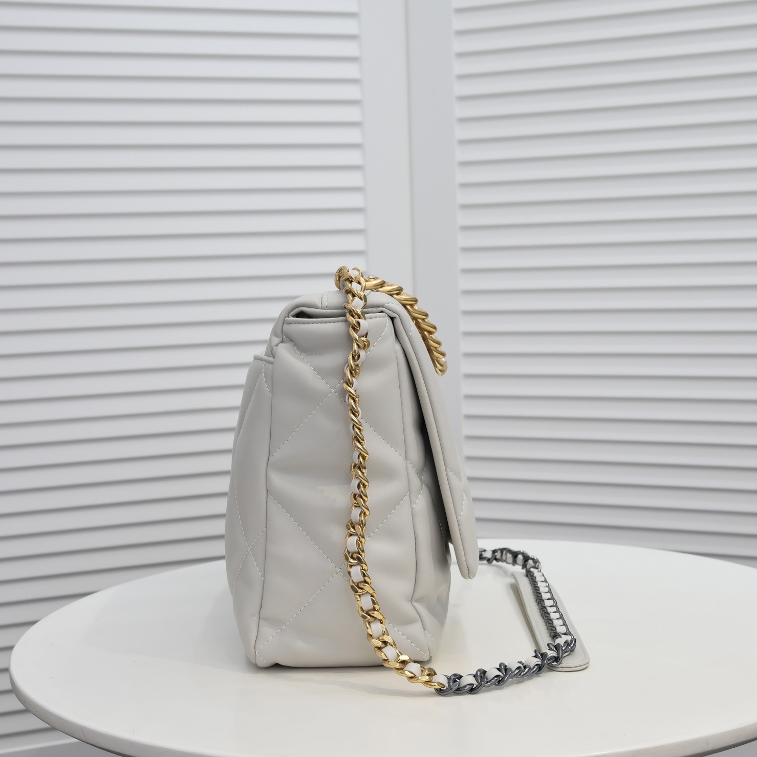 Chanel Lambskin Quilted Large19 Flap Shoulder Bag Handbag