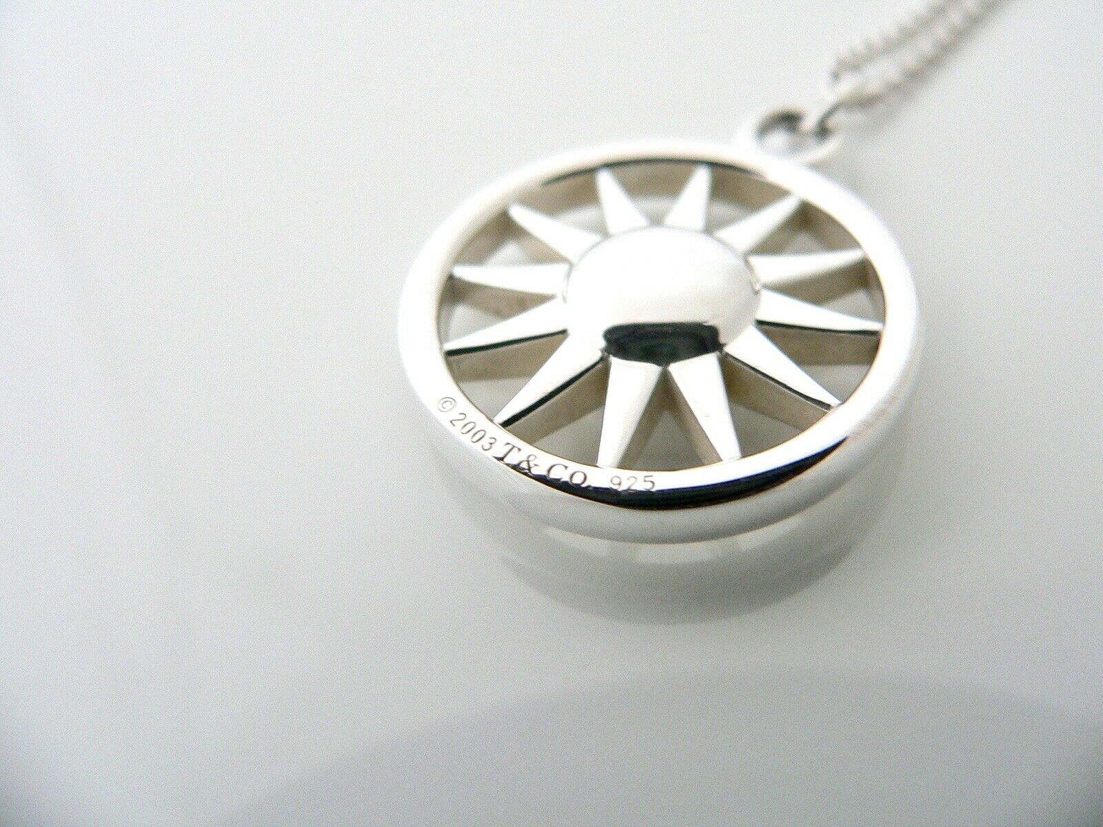 Tiffany & Co Sun Necklace Pendant Charm Chain Silver Gift Nature Summer Love Art