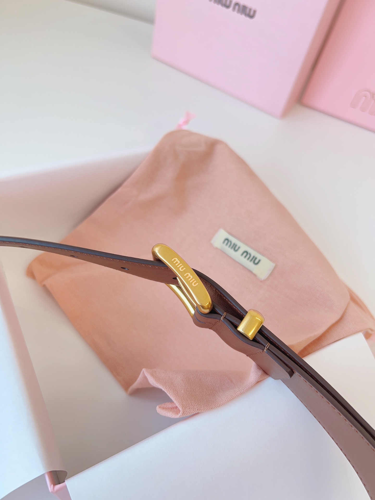 MiuMiu Leather Belts 1:1 Mirror Version