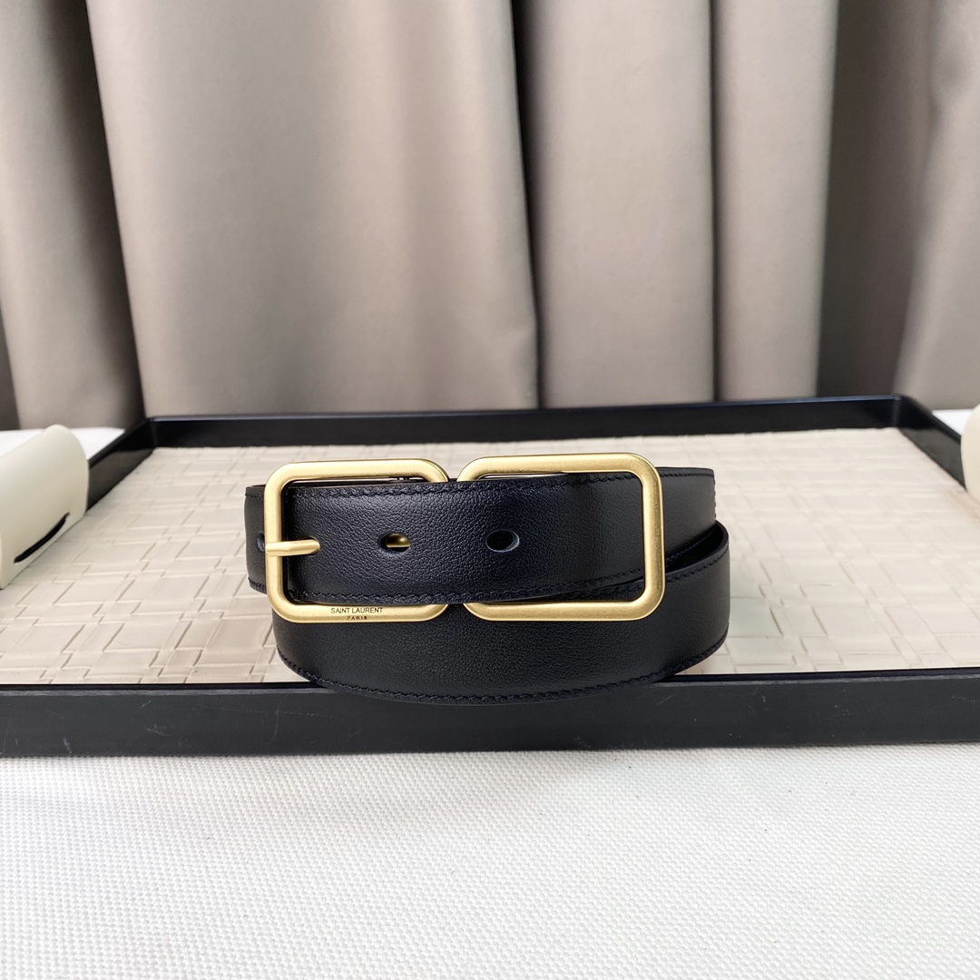 YSL Saint Laurent Leather Belts 1:1 Mirror Version
