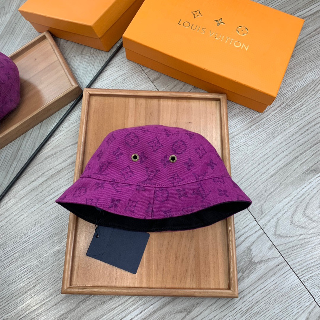 Louis Vuitton LV Reversible Cotton Printed Fisherman's Hat Sunhat （Replica）