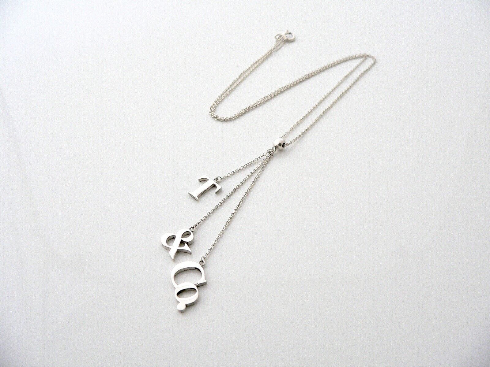 Tiffany and Co T & Co Necklace Dangle Dangling Pendant Chain Charm Love Gift Art