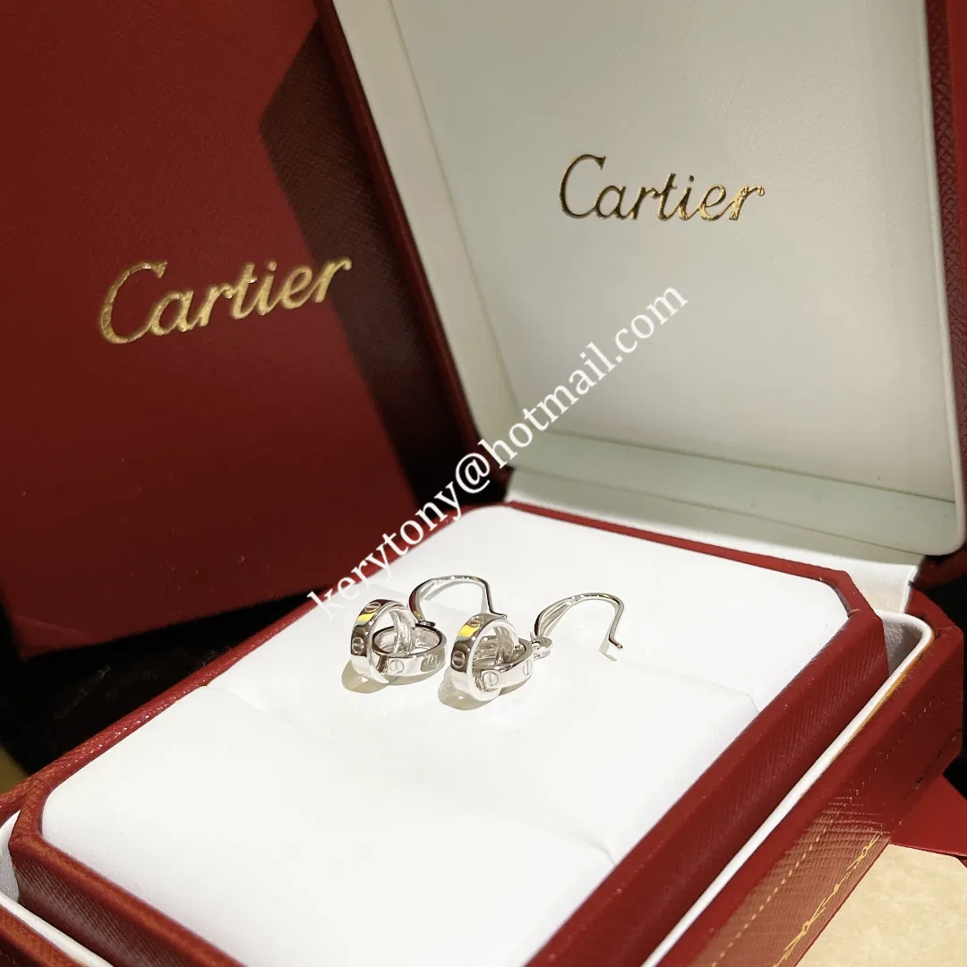 Spring Fashion Cartier Love Ear Hook Earrings Rose Gold/White Gold Best