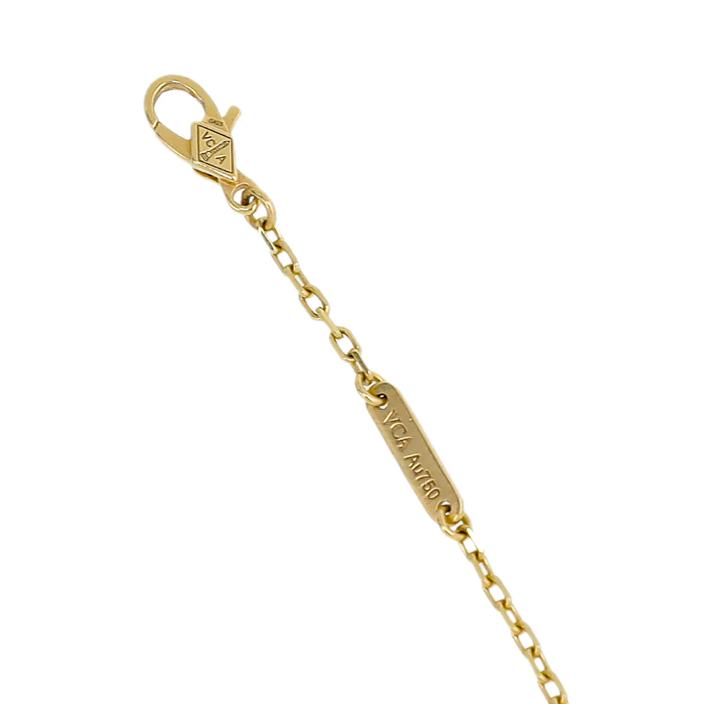 Van Cleef & Arpels 18K Yellow Gold Carnelian Magic Alhambra Necklace