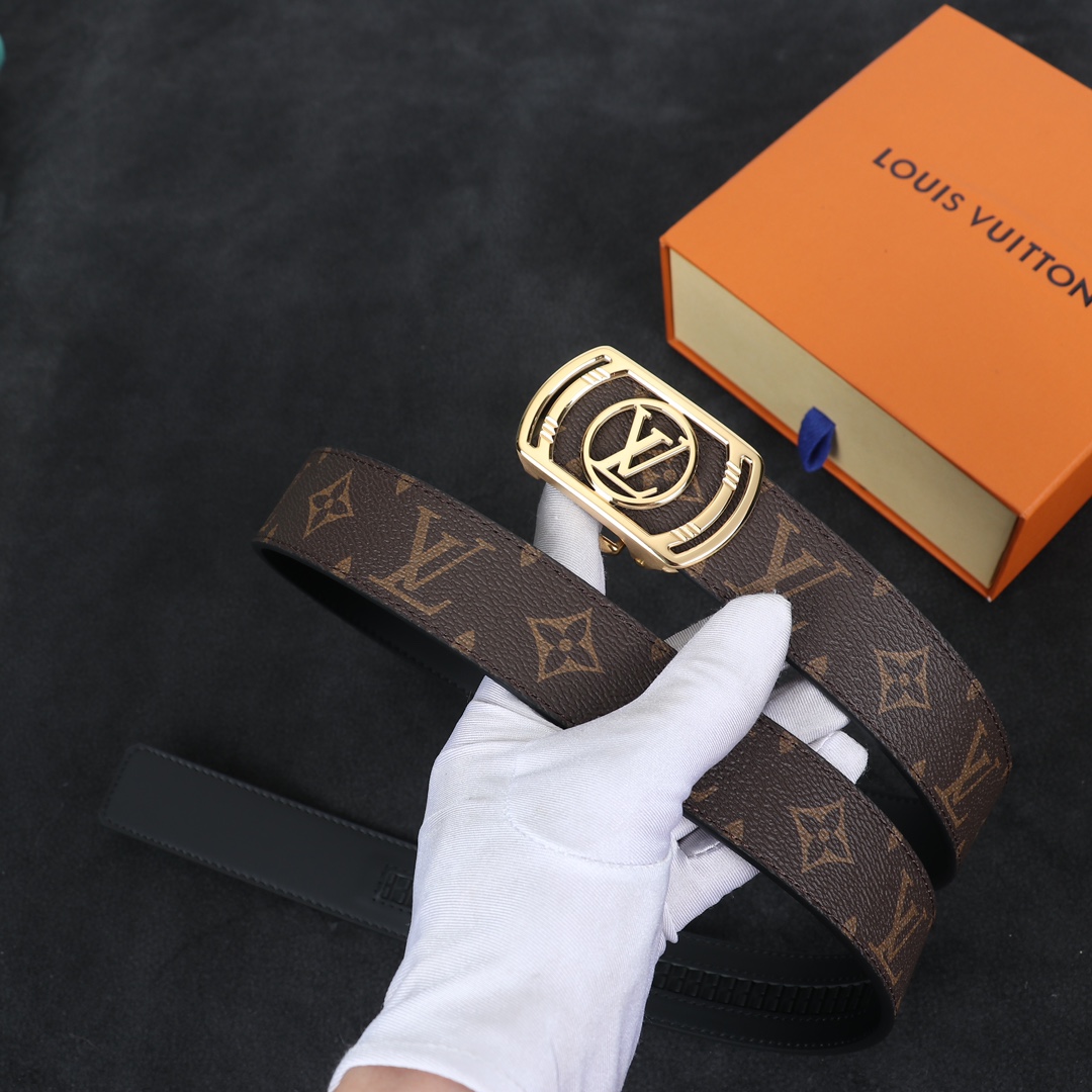 Louis Vuitton LV Leather Belts 1:1 Mirror Version