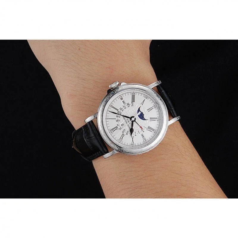 Perpetual Calendar Dial White 40 mm, Stainless Steel