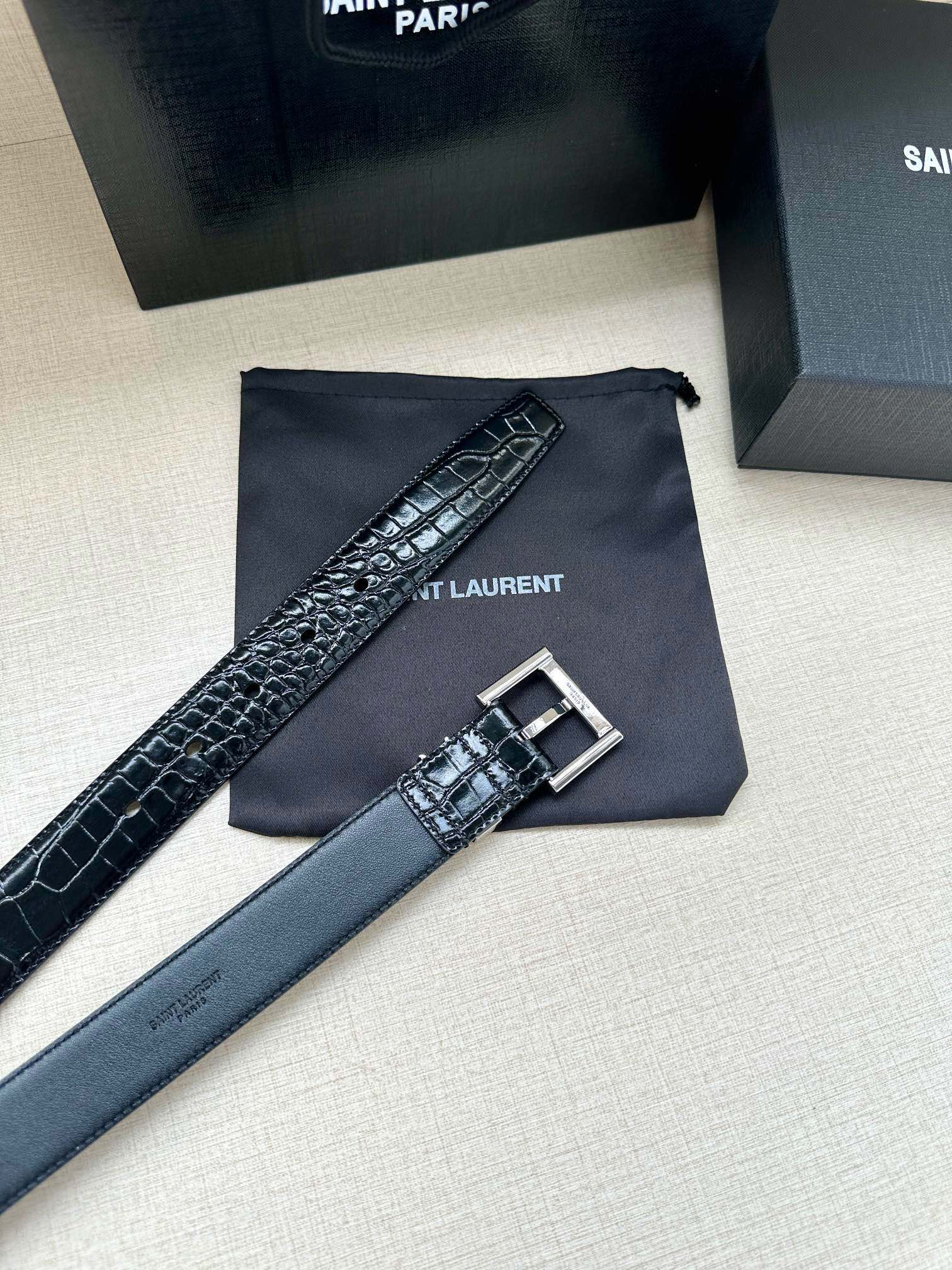 YSL Saint Laurent Leather Belts 1:1 Mirror Version