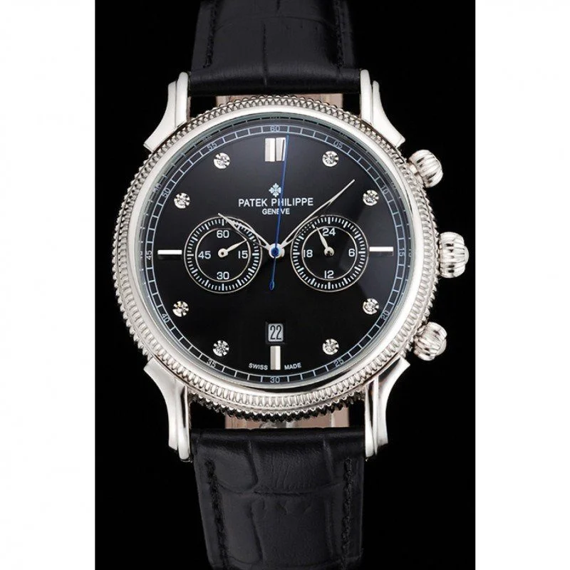 Chronograph Black Dial With Diamonds 40 mm, Stainless Steel