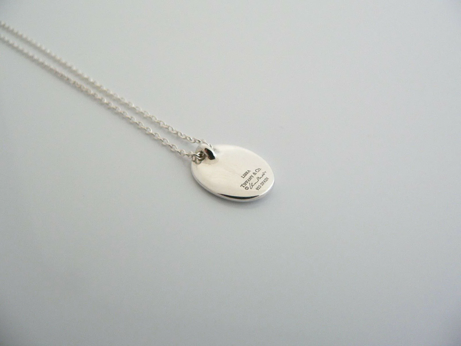 Tiffany & Co Silver Peretti Libra Zodiac Necklace Pendant Chain Charm Gift Love