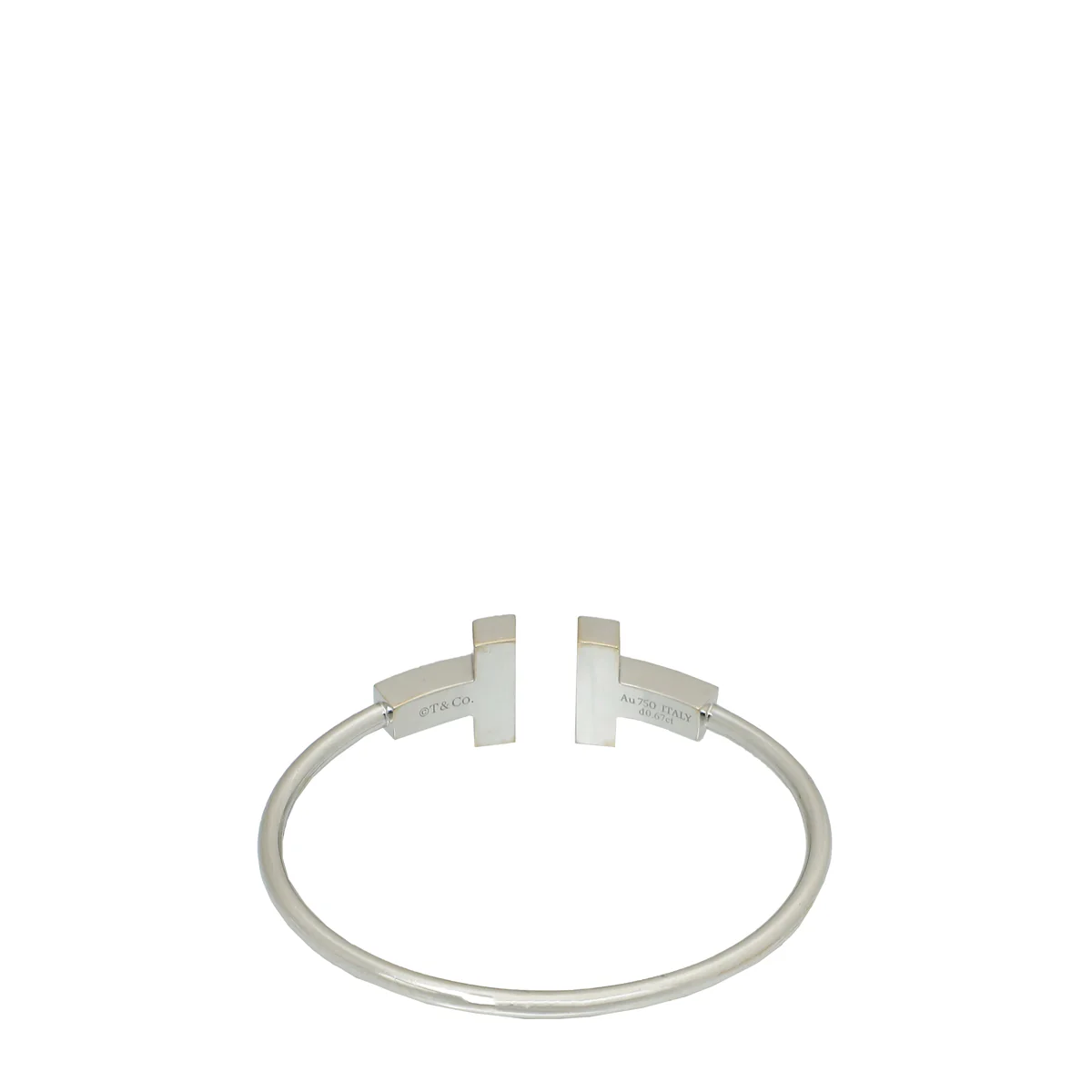 Tiffany & Co 18K White Gold Wide Diamond Wire Medium Bracelet