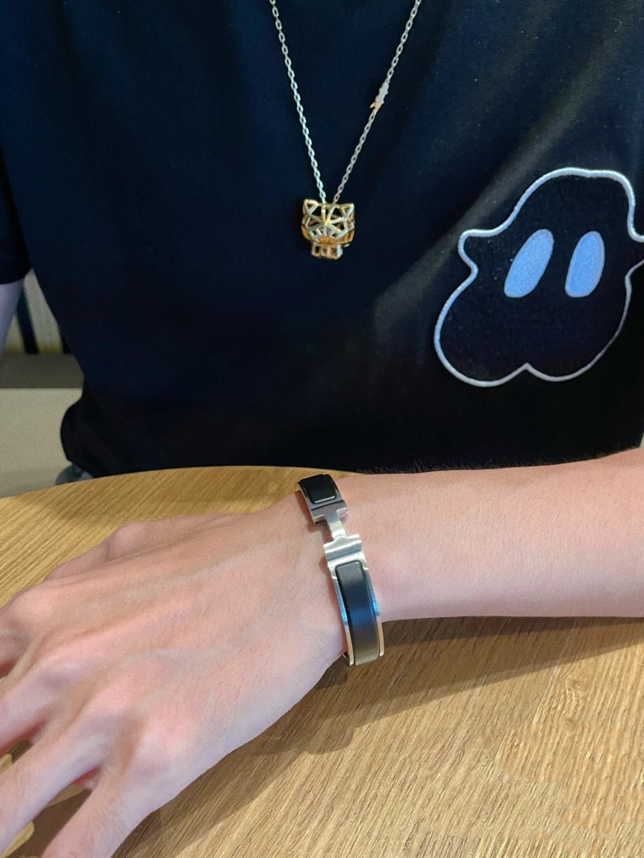 Hermes Matte White Black Warrior Bracelet Replica