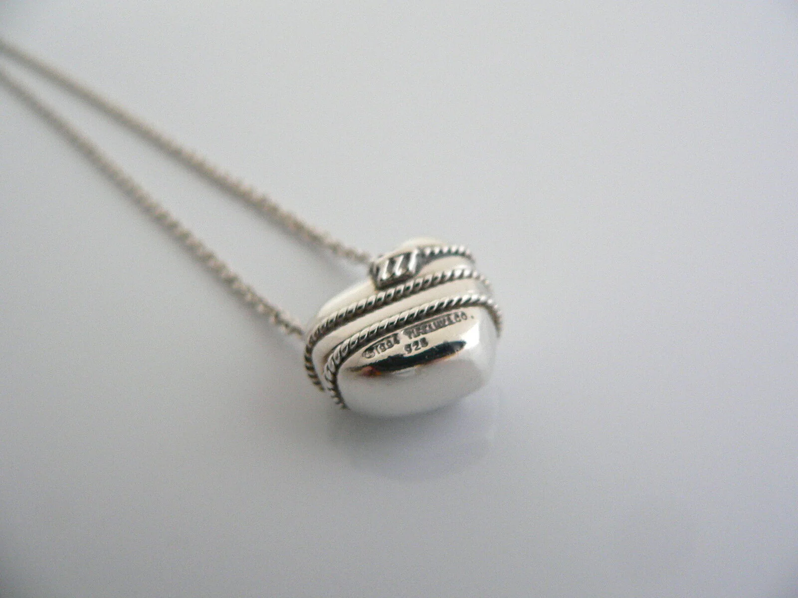 Tiffany & Co Heart Arrow Necklace Pendant Charm 18 In Chain Silver Gift Love