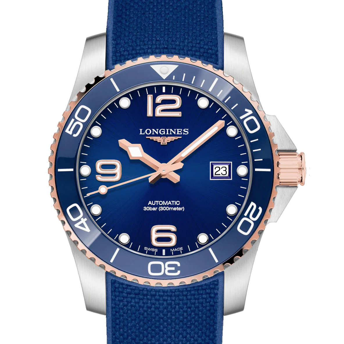 Hydroconquest 41MM Automatic Blue Ceramic Rose Gold Watch L37813989