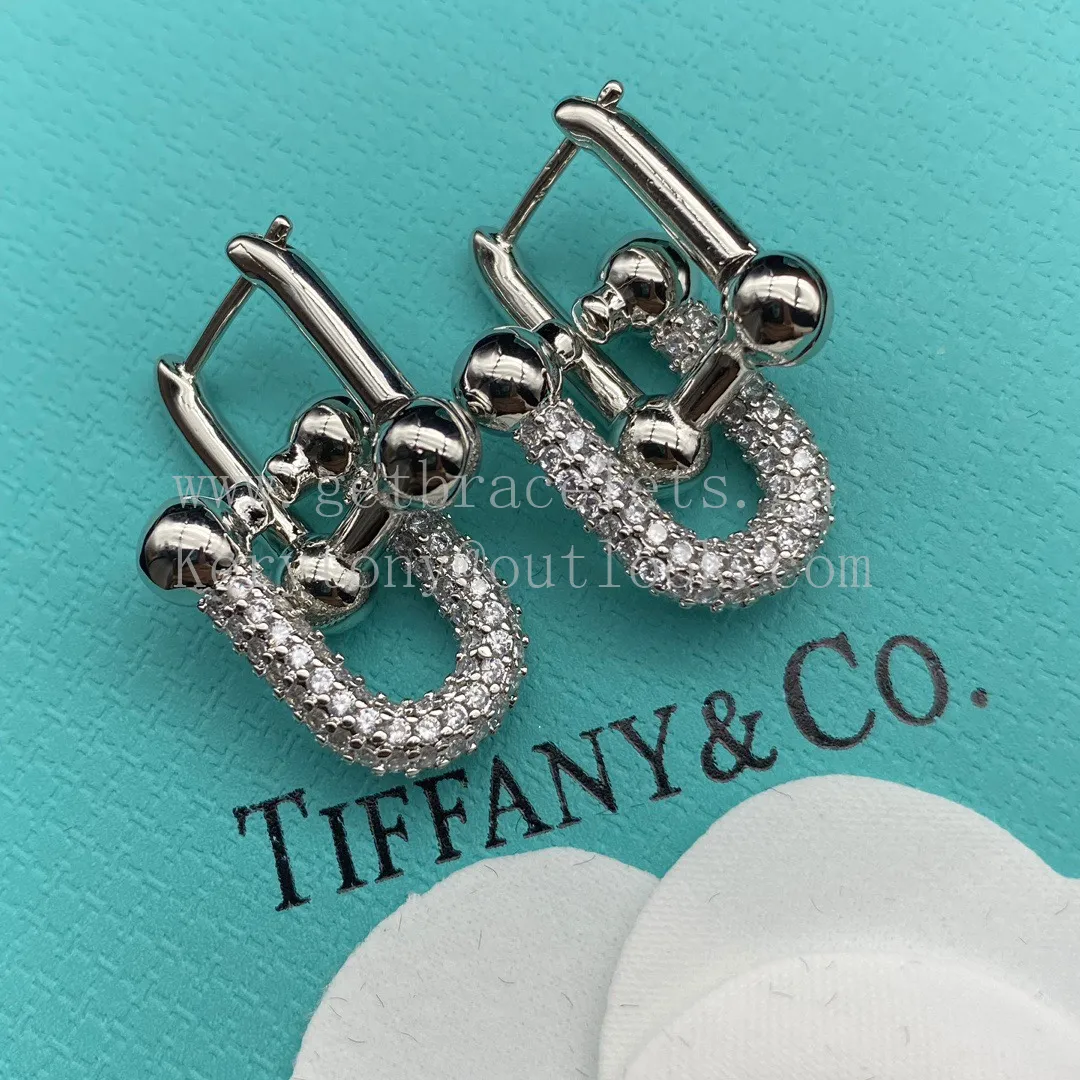 Tiffany HardWear Link Earrings in Yellow Gold/Rose Gold/White Gold With Diamonds