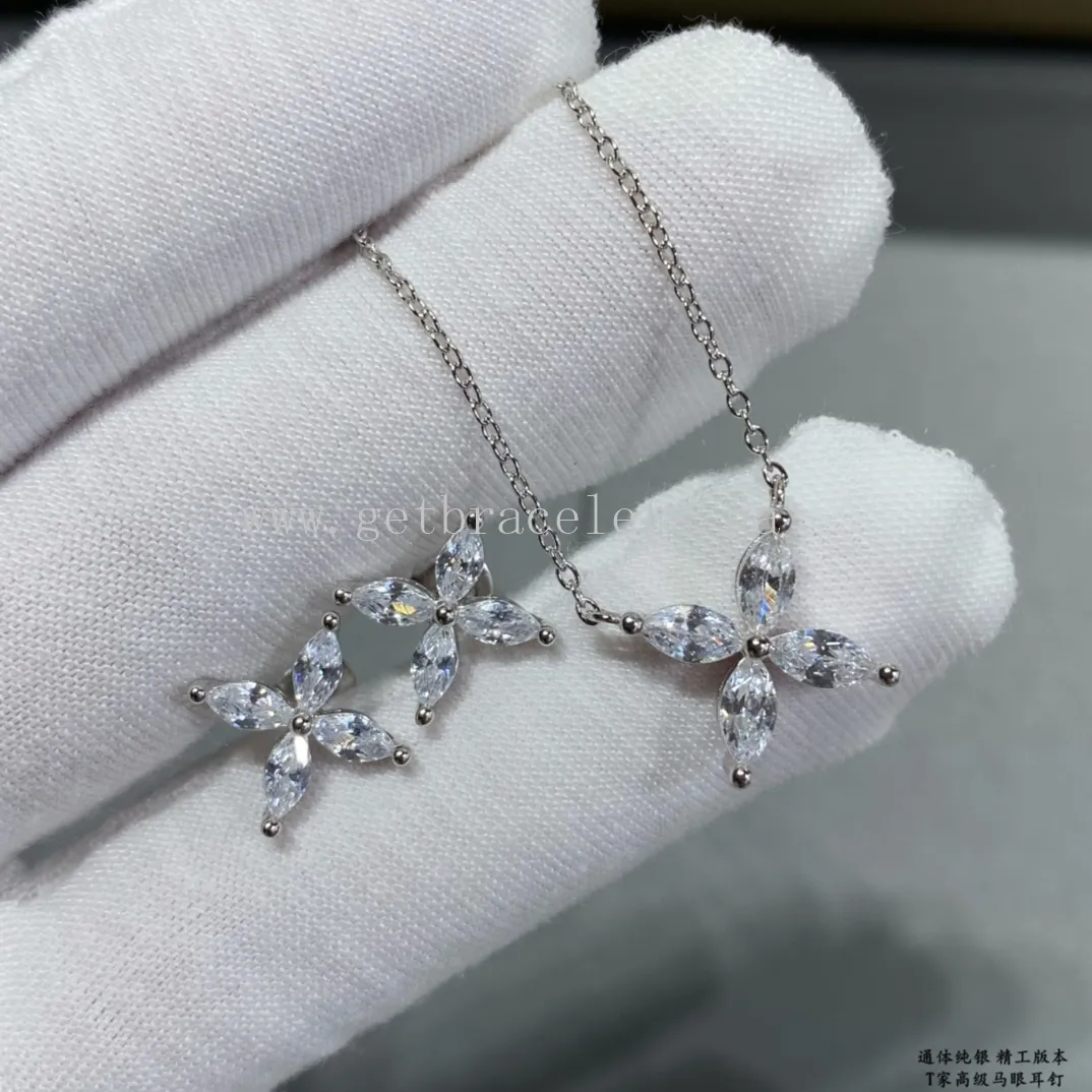 Tiffany Victoria Earrings White Gold with Diamonds