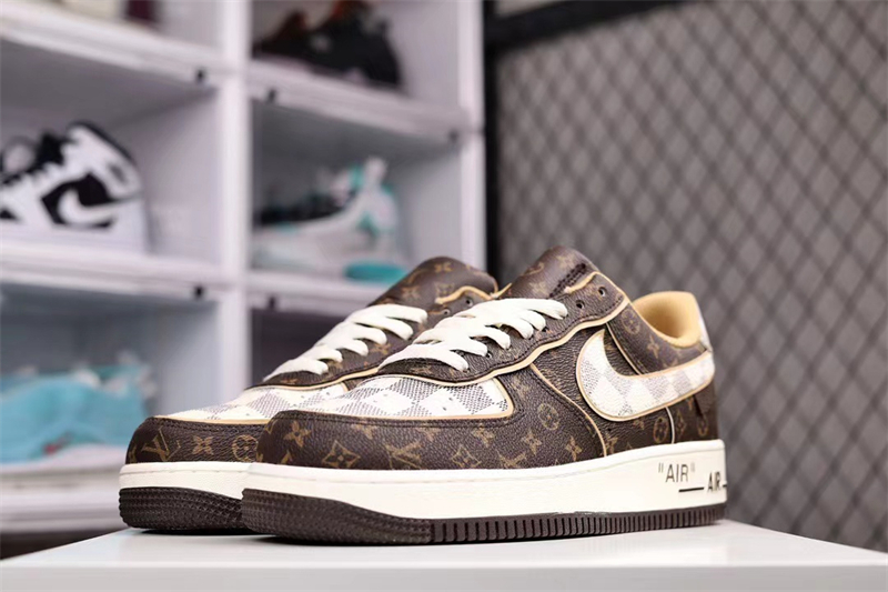 Nike Air Force 1 Low Louis Vuitton Monogram Brown Damier Azur(Replica)