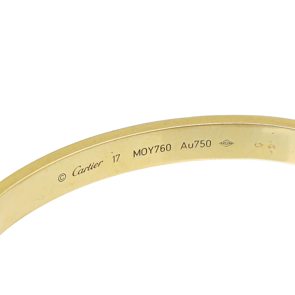 Cartier 18K Yellow Gold Love Classic Bracelet 17