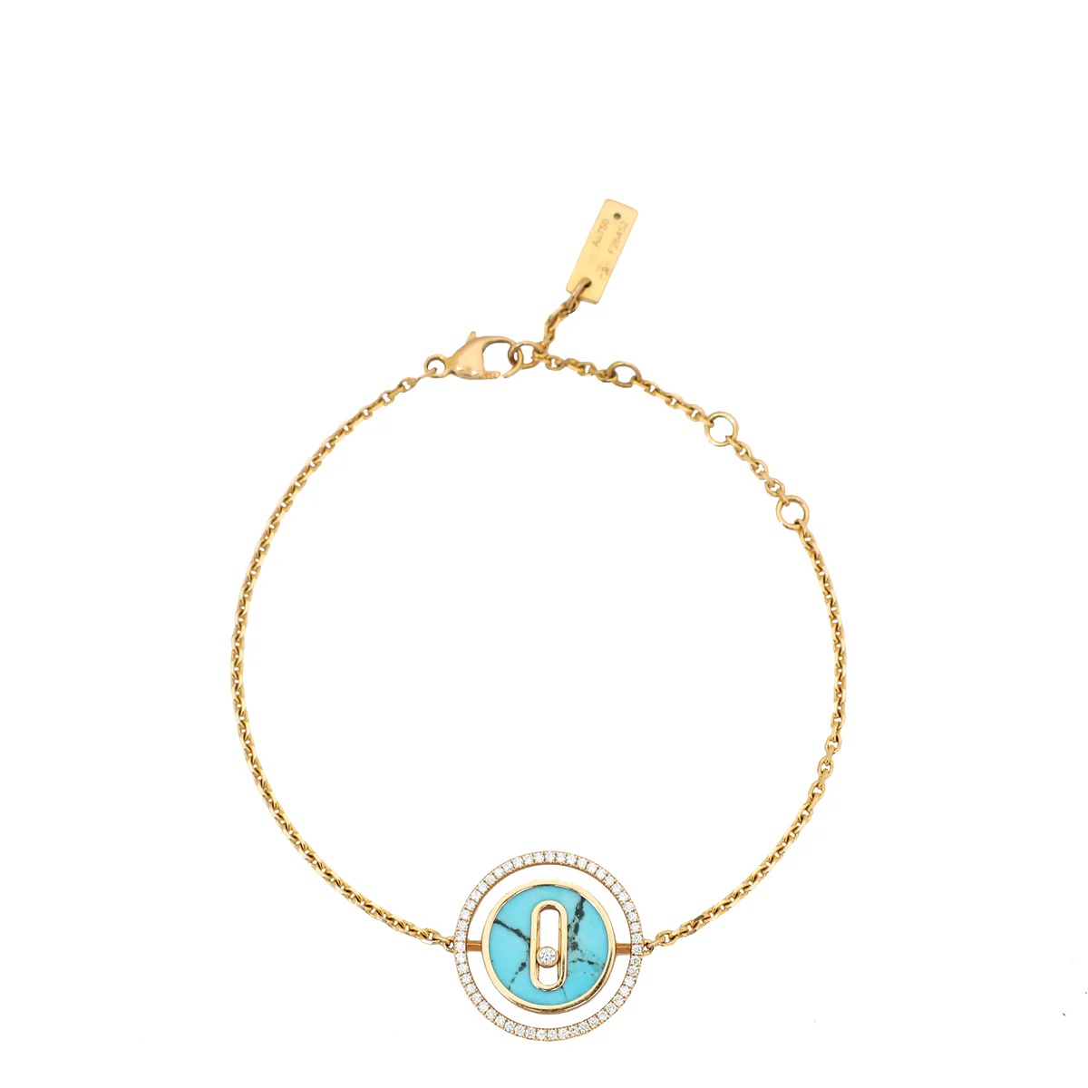 Messika 18K Pink Gold Turquoise Diamond Lucky Move Bracelet
