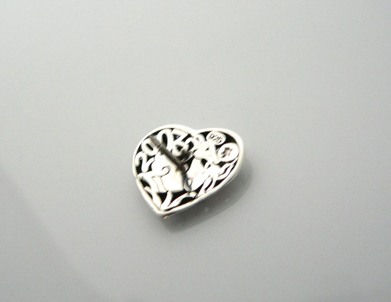 John Hardy Silver Kali Heart Stone Texture Pin Brooch Rare Love Gift Anniversary