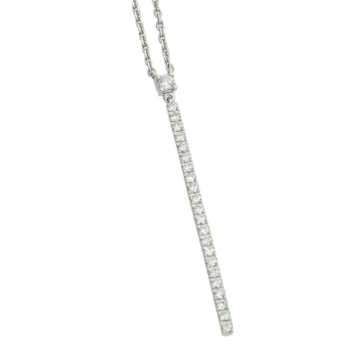 Messika 18K White Gold Diamonds Gatsky Barrette Vertical Pendant Necklace