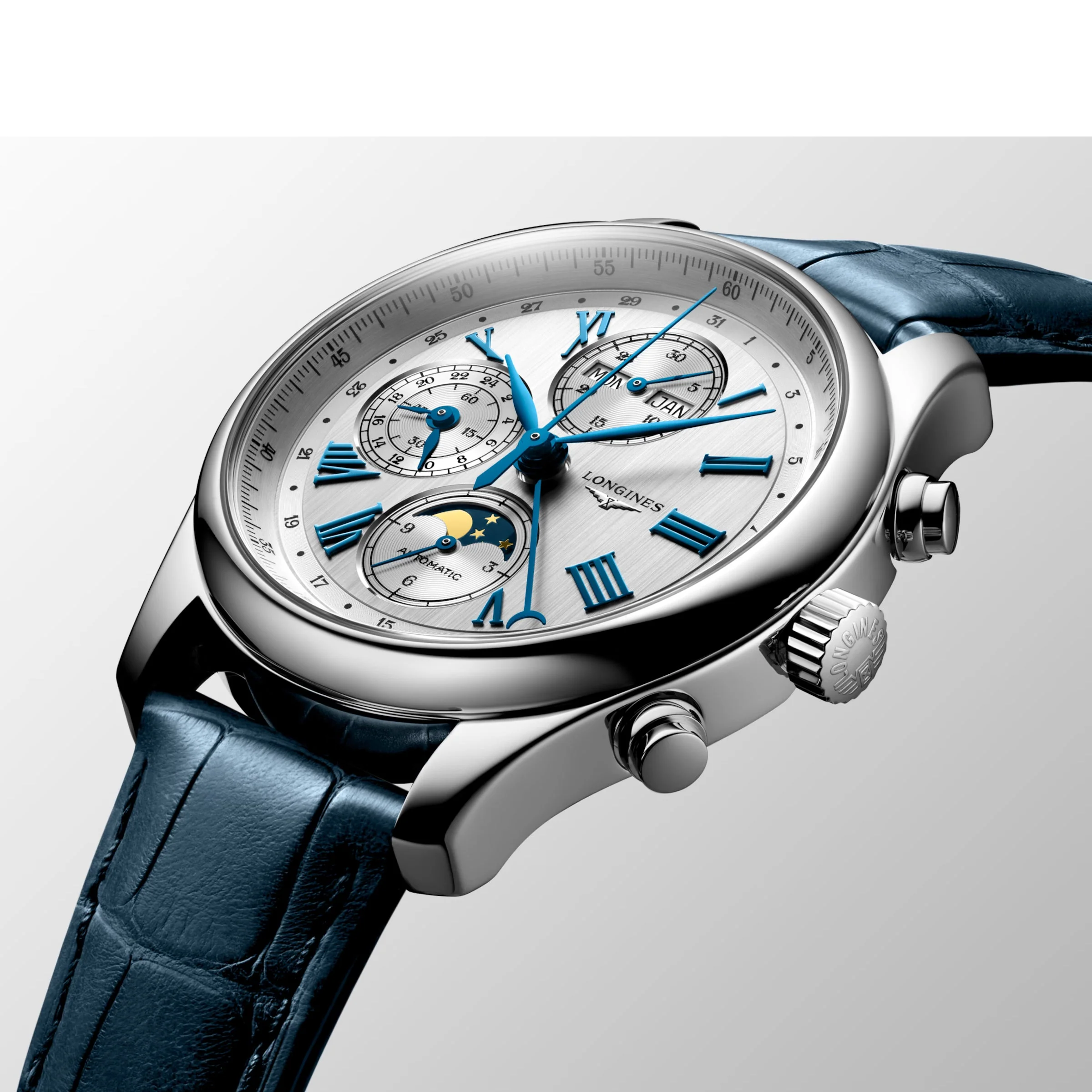 Masters Silver Blue Moon 42mm Watch L2.773.4.71.2