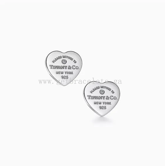 Return to Tiffany Heart Tag Earrings in Sterling Silver with a Diamond