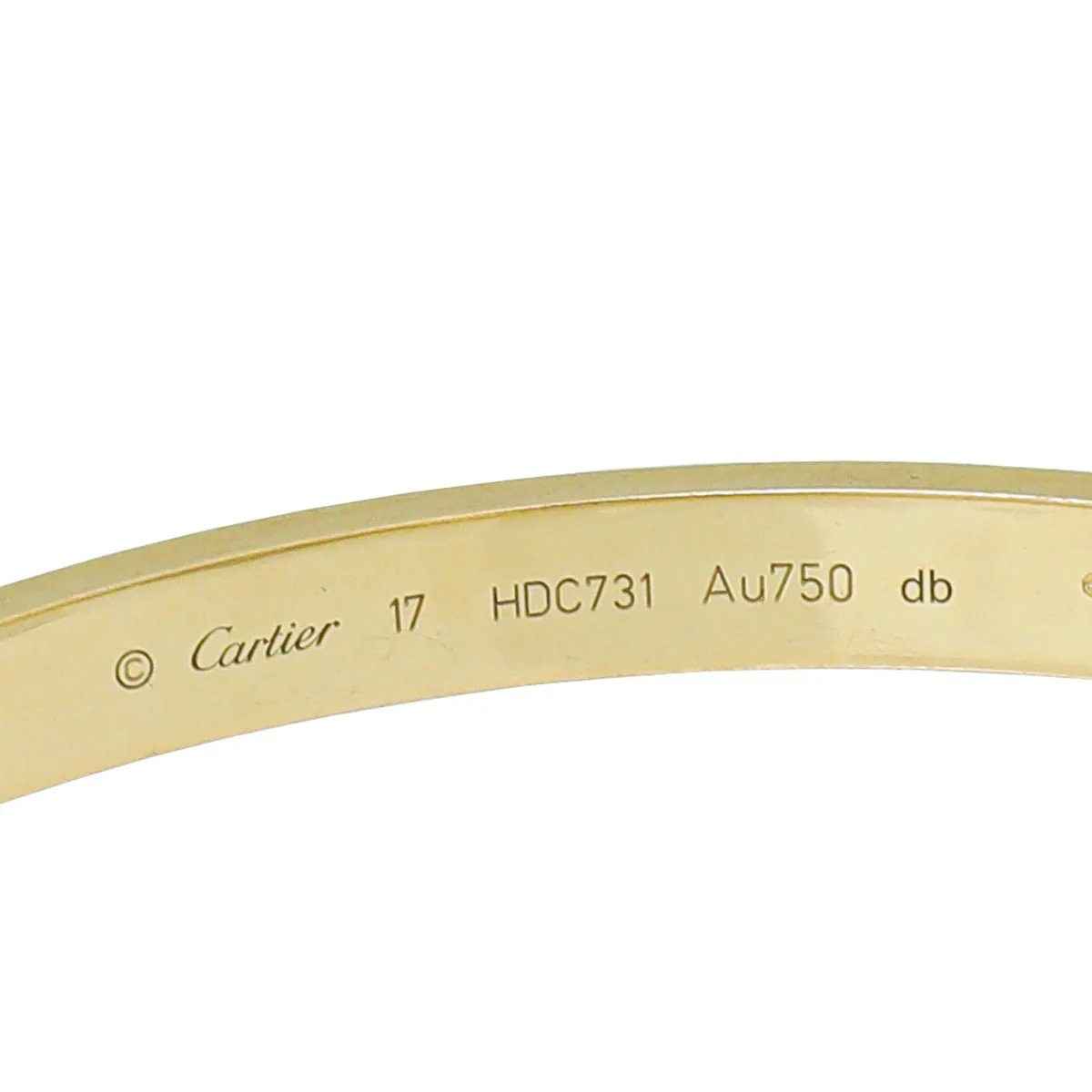 Cartier 18K Yellow Gold Love Classic Bracelet 17