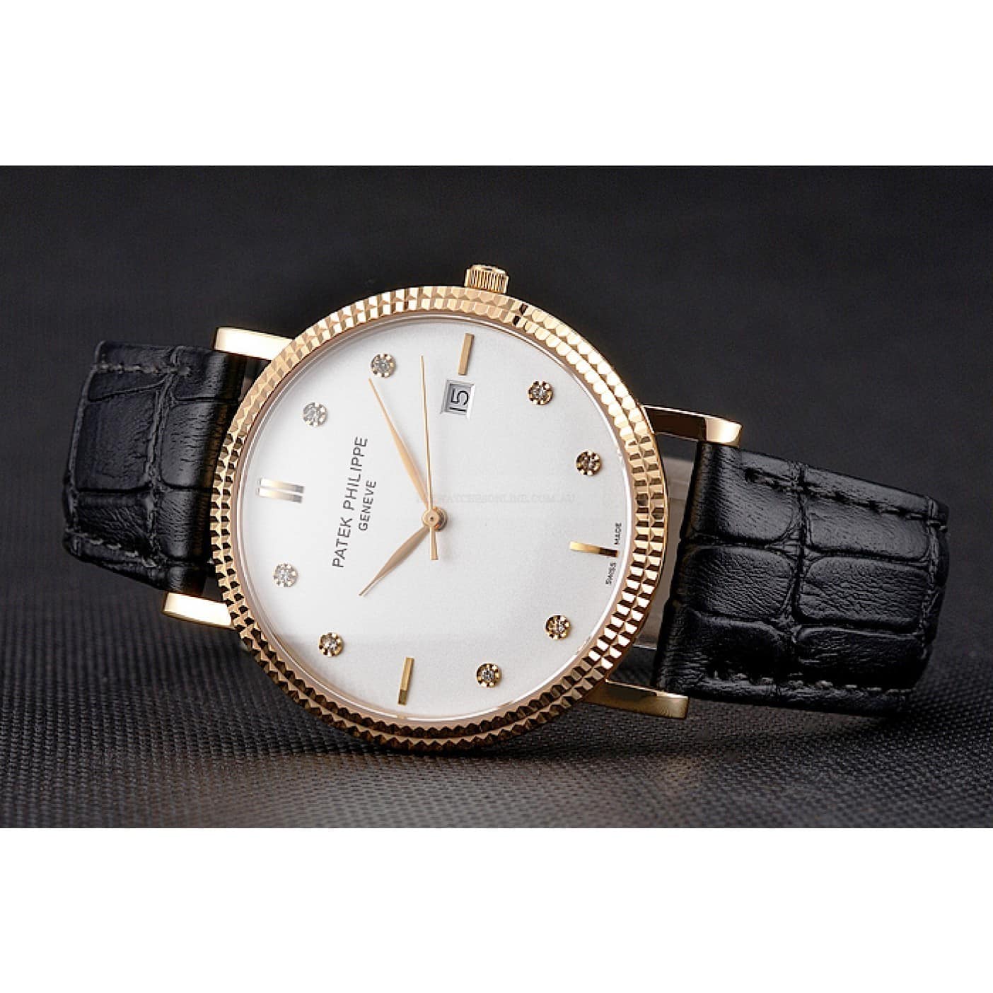 Calatrava Dial White 40 mm, Yellow Gold Plated