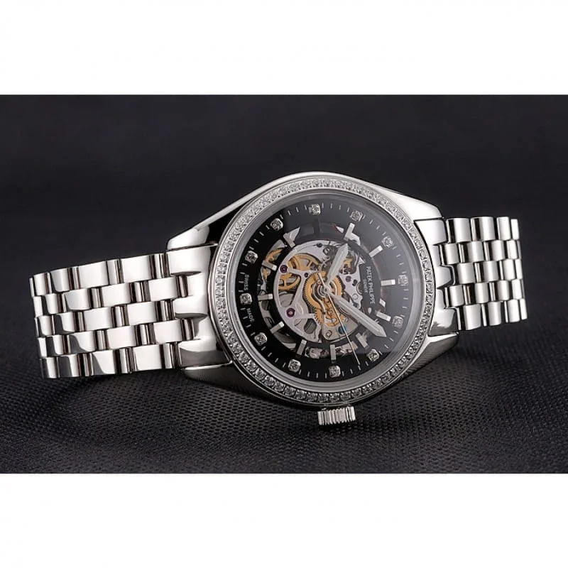 Calatrava Black & Diamond Dial 37 mm, Stainless Steel