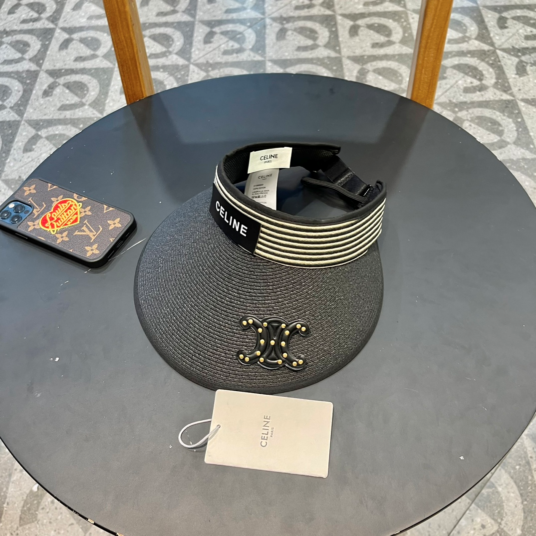 Celine Empty Top Hat UV Protection Large Brim Sunhat （Replica）