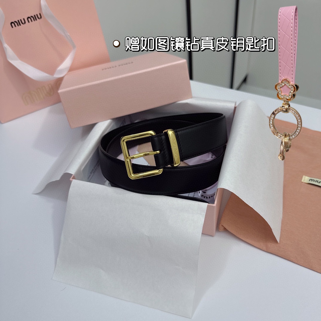 MiuMiu Leather Belts 1:1 Mirror Version