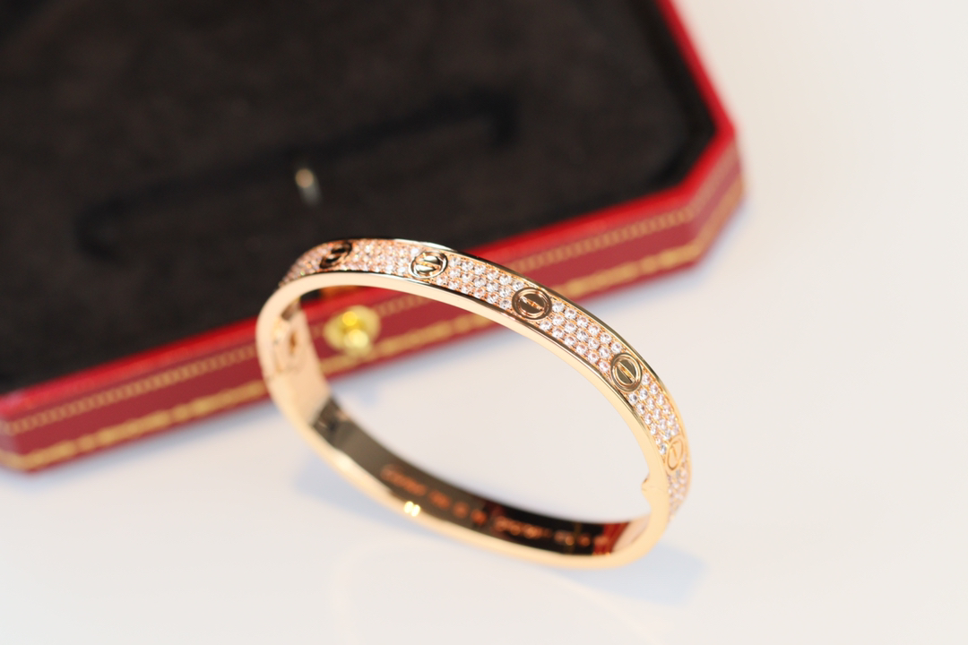 Cartier Love Bracelet Full Diamond Bracelet Rose Gold