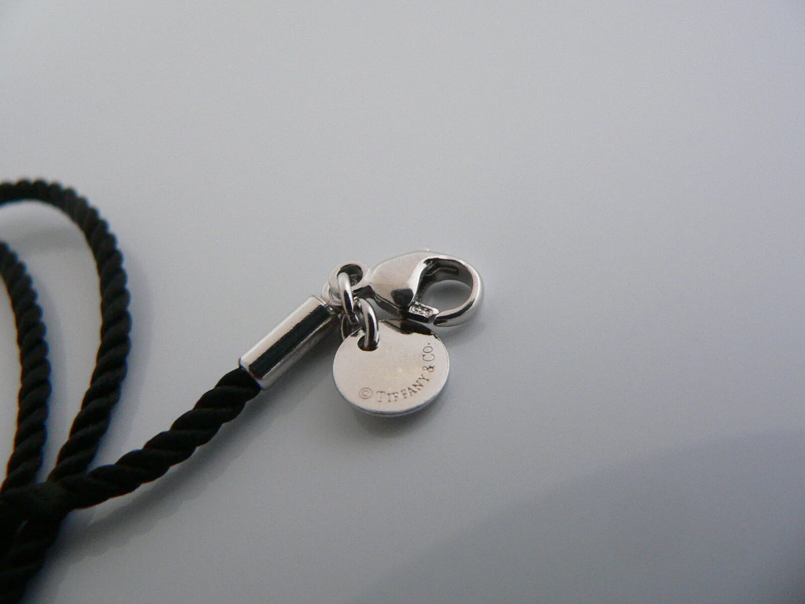 Tiffany & Co Notes Necklace Silver Black Bone Circle Script Pendant Gift Love