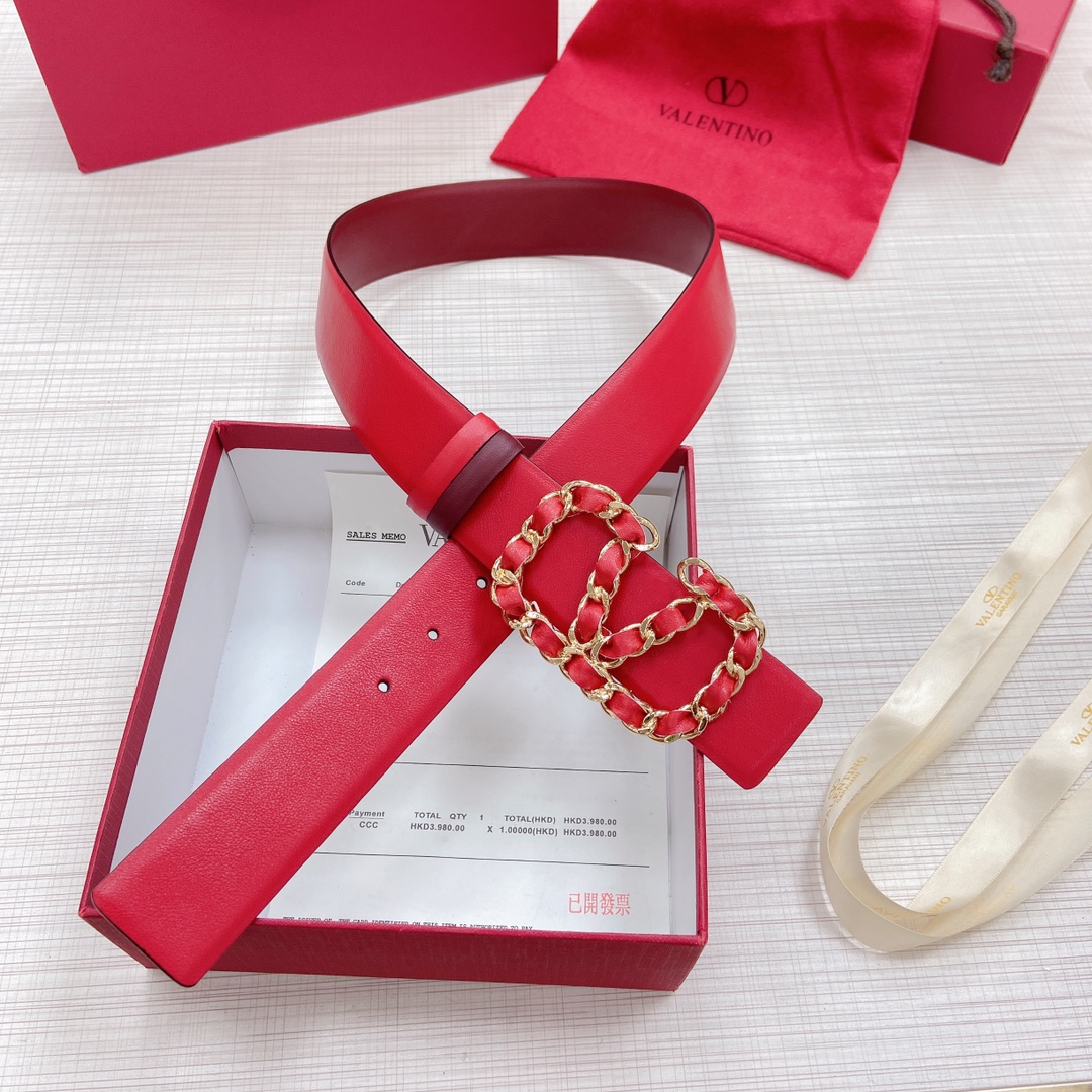 Valentino Leather Belts 1:1 Mirror Version