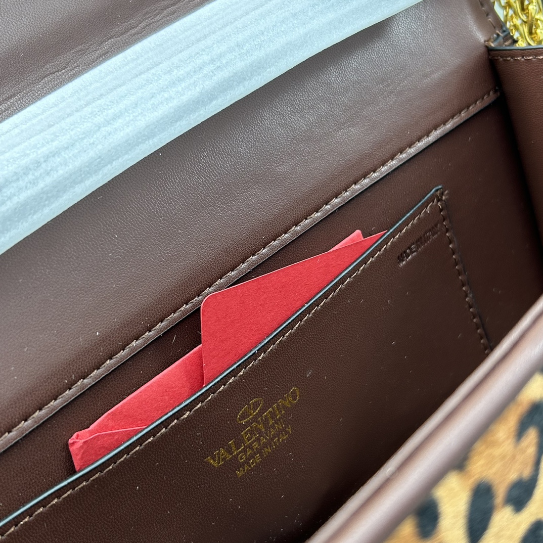 Valentino leopard print Locò calfskin Crossbody bag 5106#