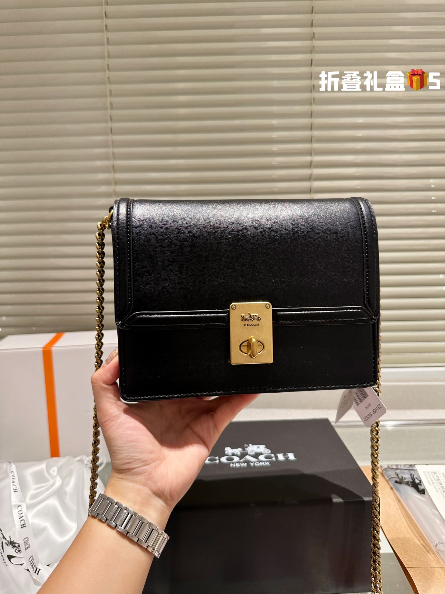 COACH HUTTON Chain Bag 003 LLS091 21cm